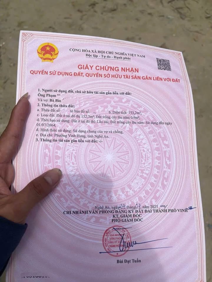 Đất nền Nghi Liên, TP Vinh 153,2m² - Sổ đỏ chính chủ, giá thỏa thuận!