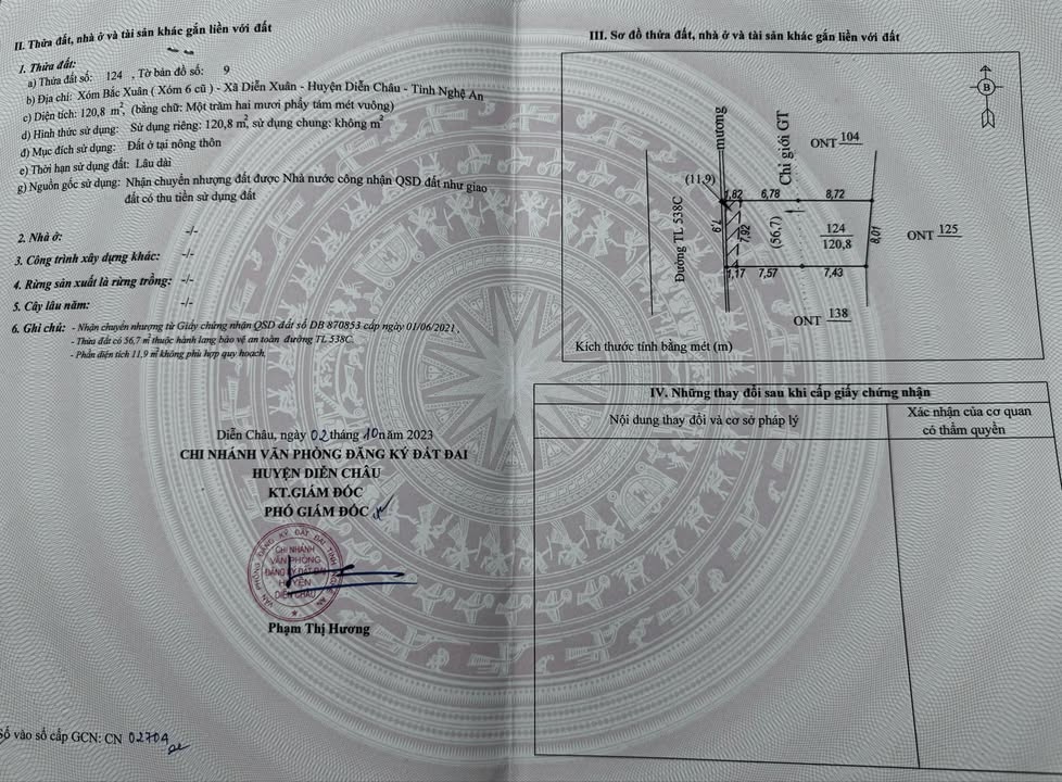 Đất nền kinh doanh Diễn Xuân 119m² giá 3 tỷ - Vị trí đắc địa cho đầu tư!