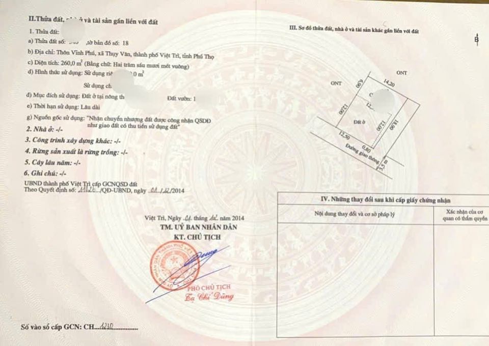 Đất nền chính chủ 78.8m² tại Vĩnh Phú, Việt Trì - Giá chỉ 1.1 tỷ!