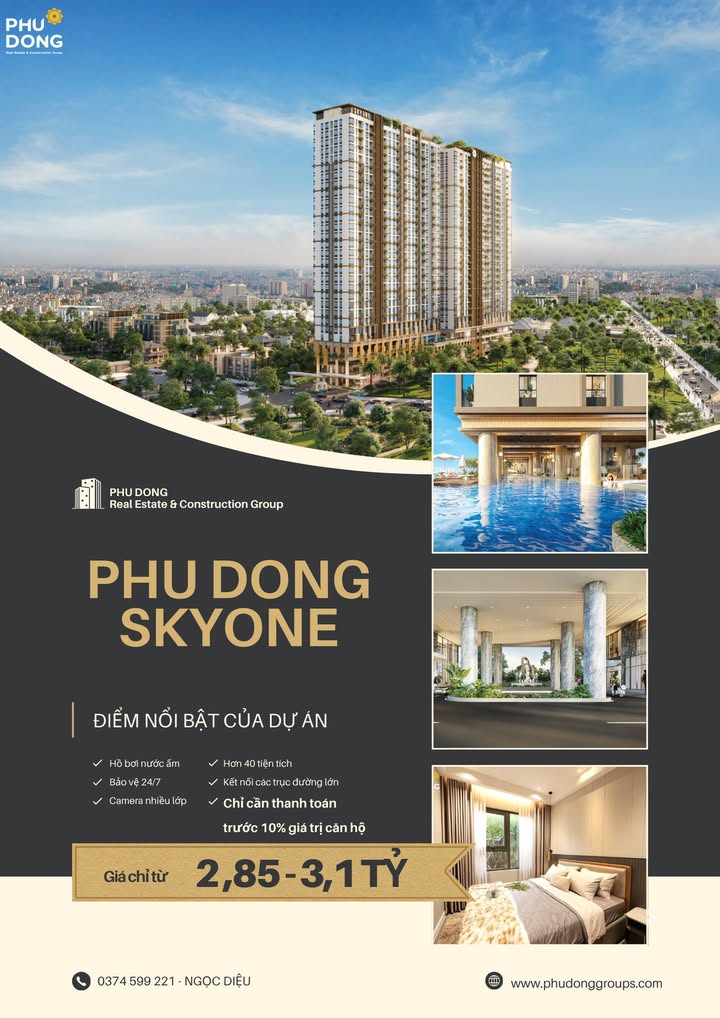 Căn hộ Phú Đông SkyOne 72m² giá 2.85 tỷ - Không gian sống lý tưởng giữa lòng Dĩ An!