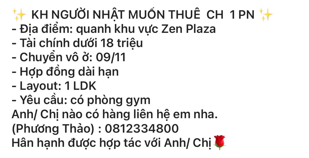 Căn hộ cho thuê 1PN tại Zen Plaza, quận 1 - Giá chỉ 18 triệu/tháng!