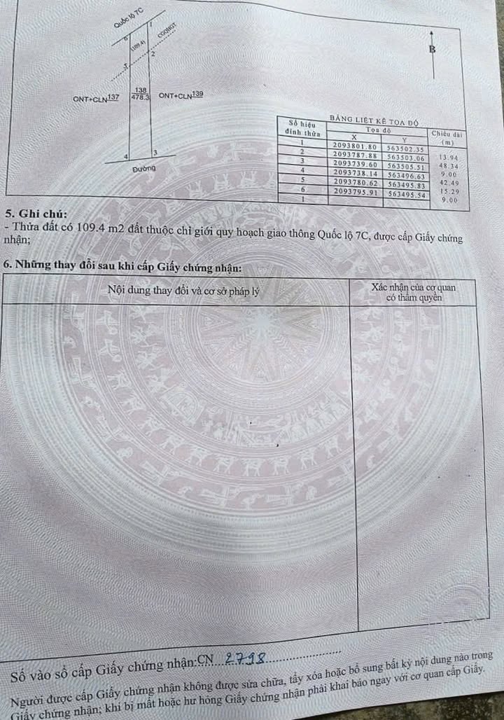 Đất mặt đường Quốc lộ 7C, Hoà Sơn, Đô Lương 500m² giá 700 triệu - Đầu tư sinh lời hấp dẫn!