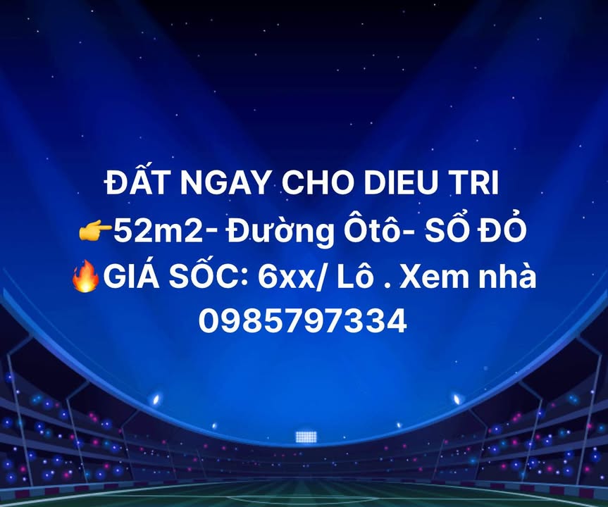 Đất nền Diêu Trì 52m² giá 600 triệu - Đường ô tô đi thông thoáng!