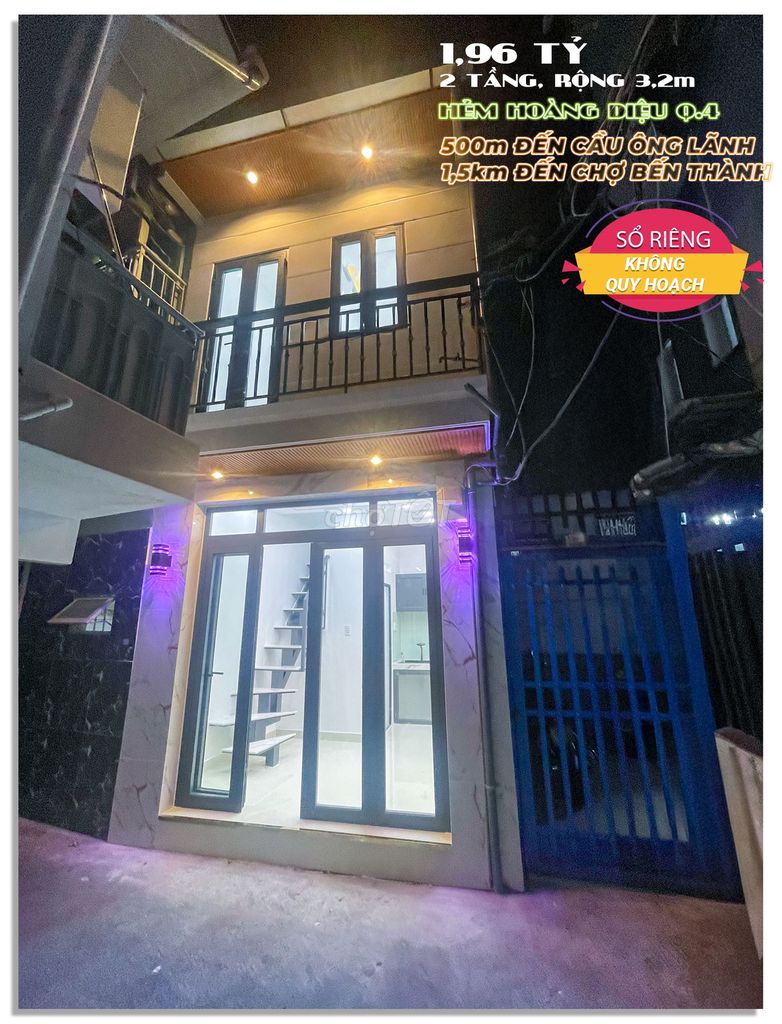 Nhà mới 2 tầng Hoàng Diệu, Quận 4, 1,86 tỷ - Cơ hội sở hữu gần trường ĐH