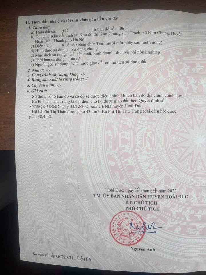 Đất dịch vụ Thăng Long 9 Lai Xá 82m² giá thỏa thuận - Chính chủ bán gấp!