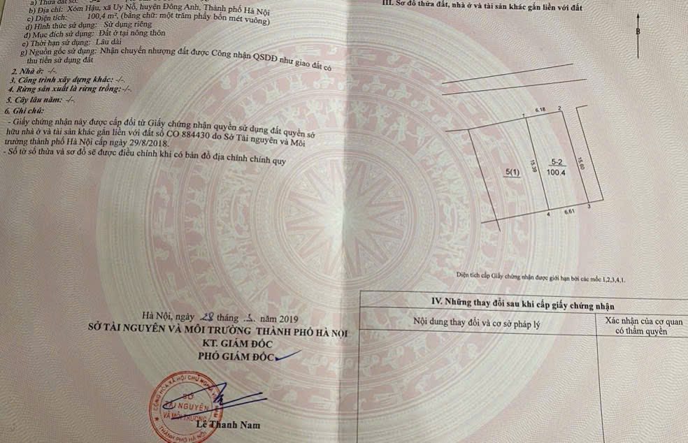 Đất nền Uy Nỗ, Đông Anh 100,4m² giá thỏa thuận - Tiềm năng đầu tư lớn!