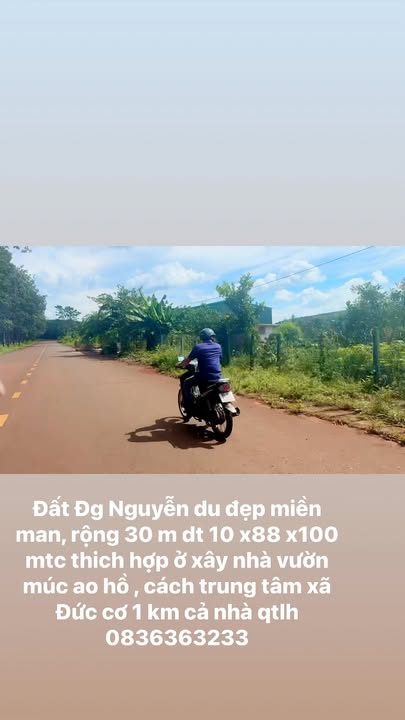 Bán đất khu biệt thự Nguyễn Du, Đức Cơ, Gia Lai - Diện tích 880m² chỉ 1 tỷ!