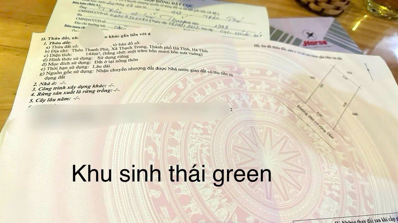 Đất nền QH Green Thanh Phú Thạch Trung 144m² giá 3 tỷ - Vị trí đắc địa, tiềm năng phát triển!