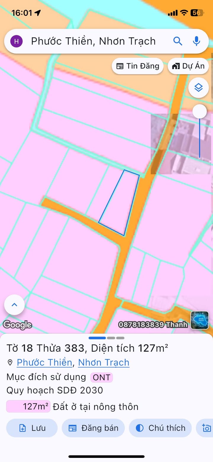 Đất thổ cư 127m² Phước Thiền - Giá 1.8 tỷ, 2 mặt tiền, ô tô vào tận nơi!