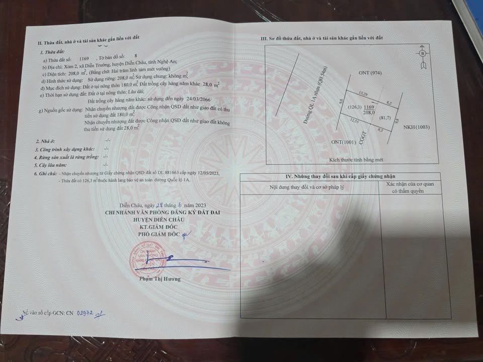 Đất nền Quốc lộ 1A, Diễn Trường, 210m² - Tiềm năng kinh doanh tuyệt vời!