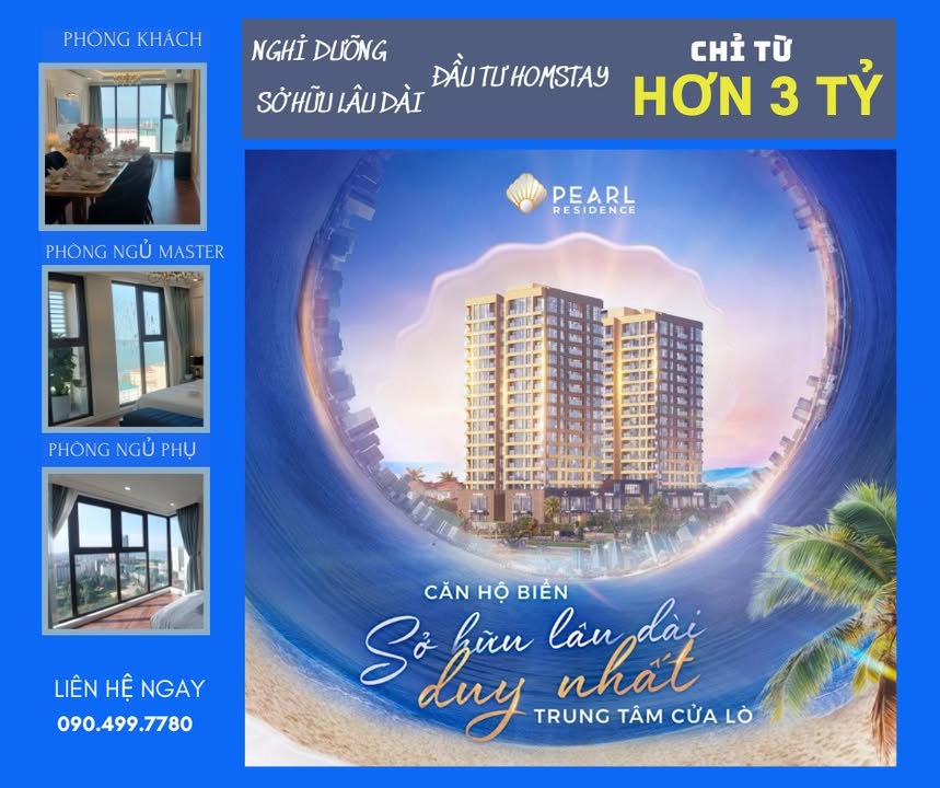 Căn hộ Pearl Residences Cửa Lò 90m² giá 3 tỷ - View biển tuyệt đẹp!