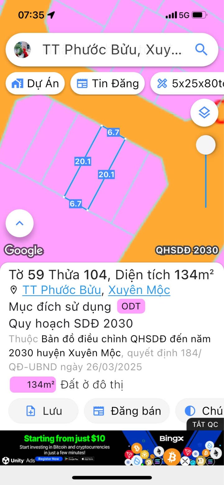 Đất nền Phước Bửu, Xuyên Mộc, 134m² giá 2 tỷ - Cơ hội đầu tư tuyệt vời!