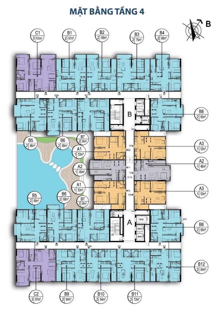 Căn hộ chung cư Lotus Central Bắc Ninh 68m² giá 4 tỷ - Full nội thất, sẵn sàng vào ở!