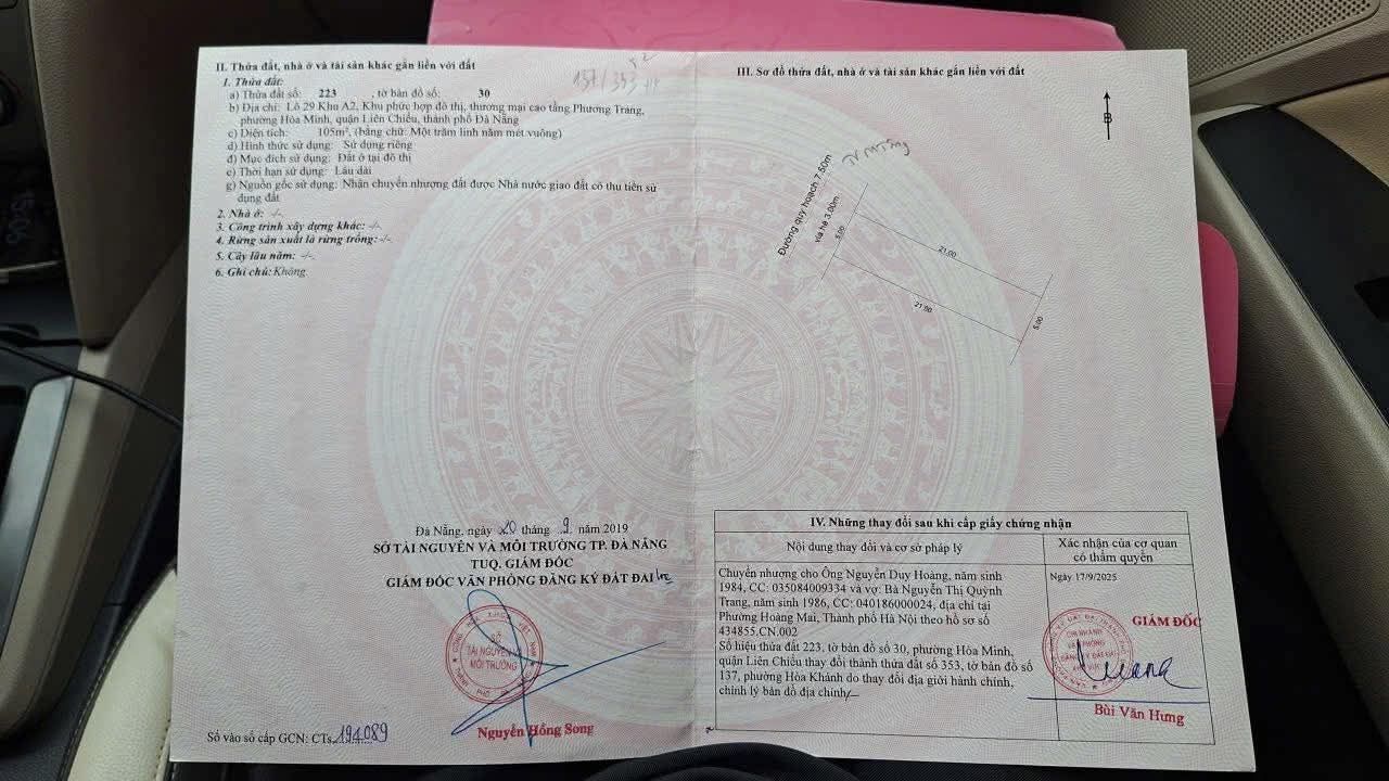 Đất nền khu A2 - Phương Trang, Đà Nẵng 105m² giá 7.79 tỷ - Chính chủ thương lượng!