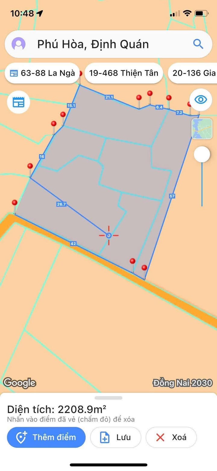 Đất nền 2 sào 3 tại Phú Hòa, Định Quán - Giá 920 triệu, mặt tiền Đa Mi 46m