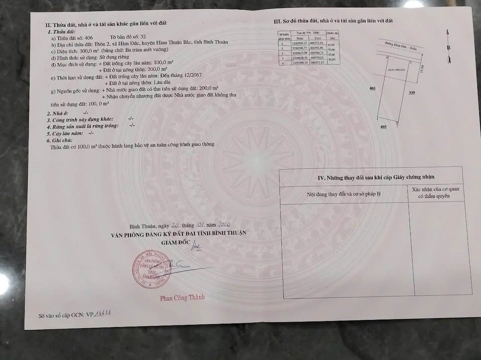 Đất thổ cư 200m², mặt tiền đường 715, Phan Thiết - Giá chỉ 3.95 tỷ!