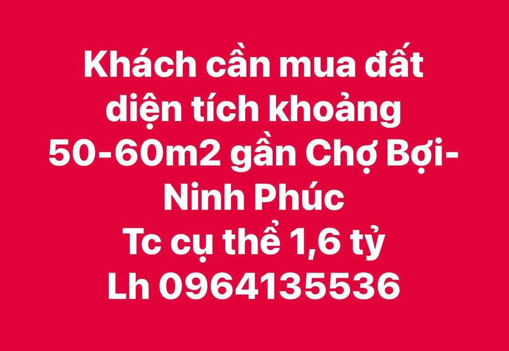 Đất nền Ninh Phúc 55m² giá chỉ 1.6 tỷ - Cơ hội đầu tư hấp dẫn!
