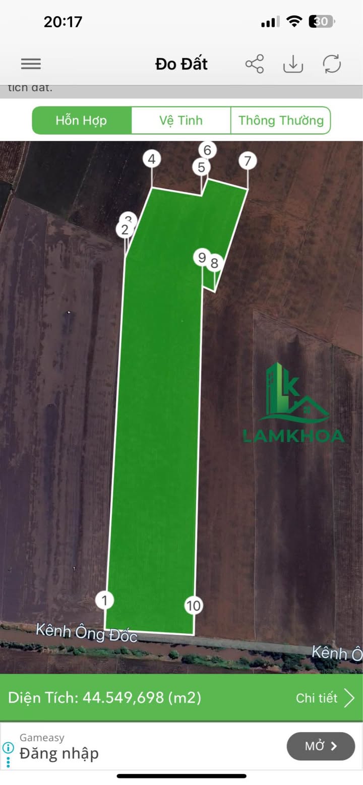 Đất nông nghiệp 45 công tại xã Vọng Đông, An Giang - Giá chỉ 100 triệu/công!