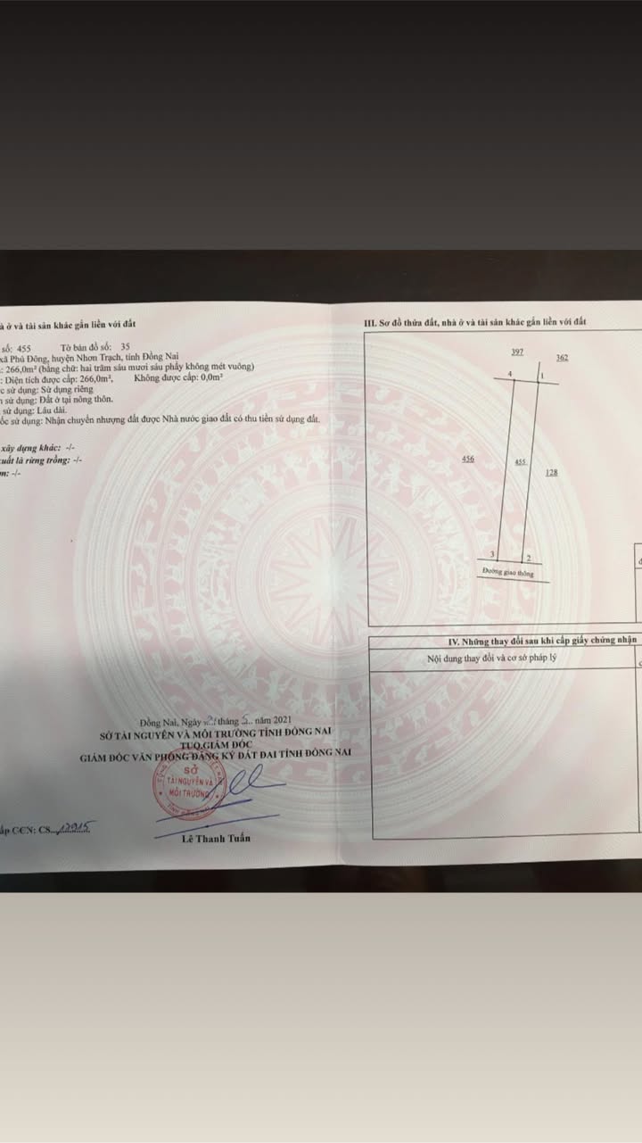 Đất nền xã Đại Phước Nhơn Trạch 266m² giá 3.1 tỷ - Cơ hội đầu tư tuyệt vời!