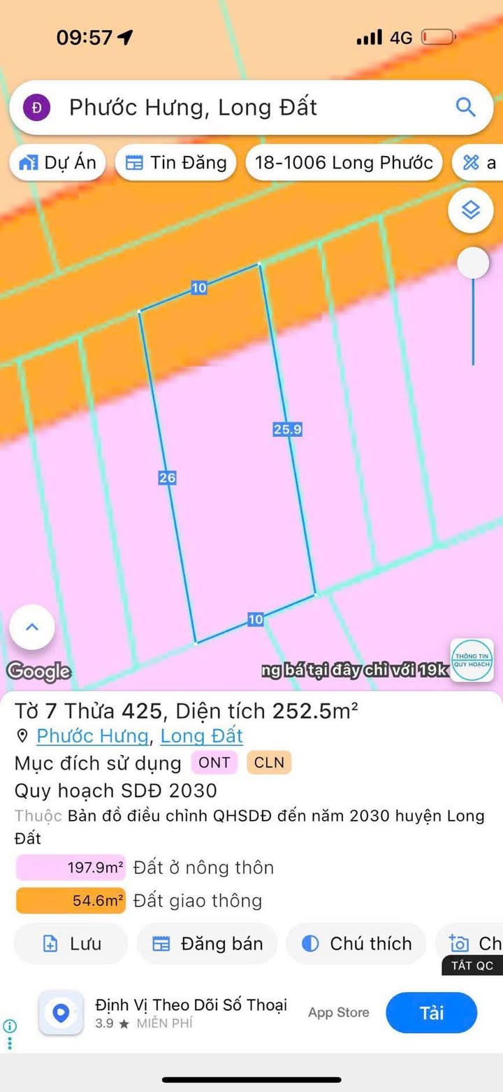 Đất nền 125m² tại xã Long Hải - Bà Rịa - Vũng Tàu giá 1.35 tỷ - Sổ hồng chính chủ!