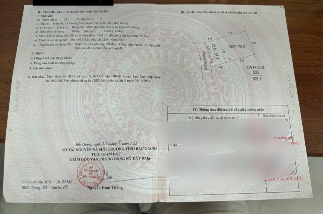 Đất thổ cư 75m² tại Cương Sơn, Lục Nam, Bắc Giang - Chỉ 400 triệu!