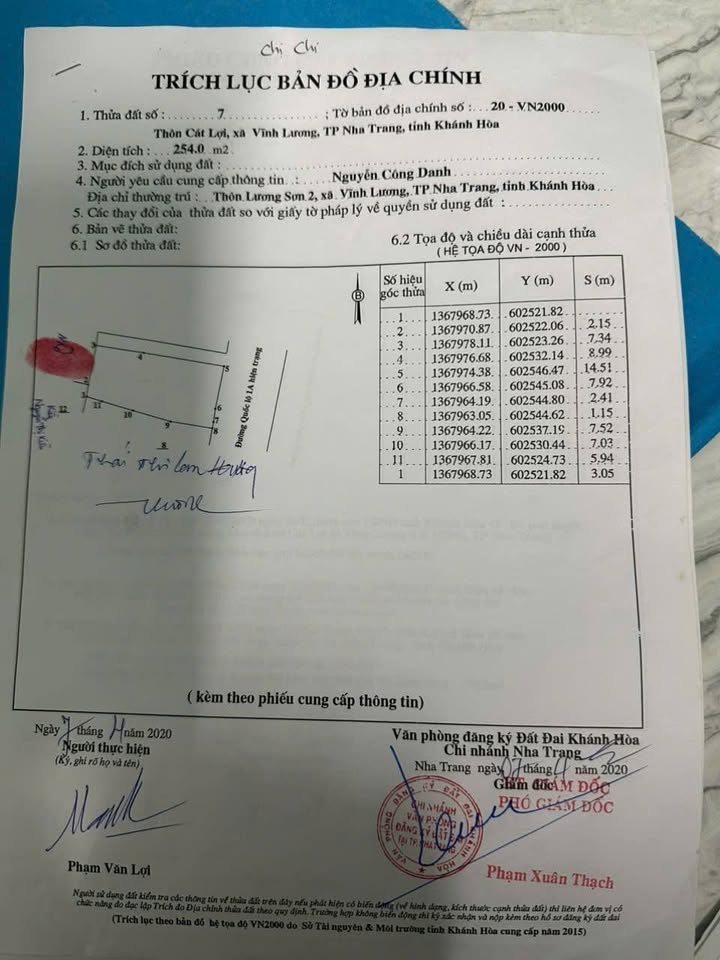 Đất nền Vĩnh Lương Nha Trang 254m² giá 800 triệu - Cơ hội đầu tư không thể bỏ qua!