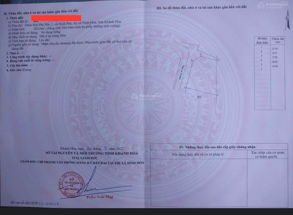 Đất nền Ninh Phú, Ninh Hòa 203m² giá 1.218 tỷ - Cơ hội đầu tư tuyệt vời!