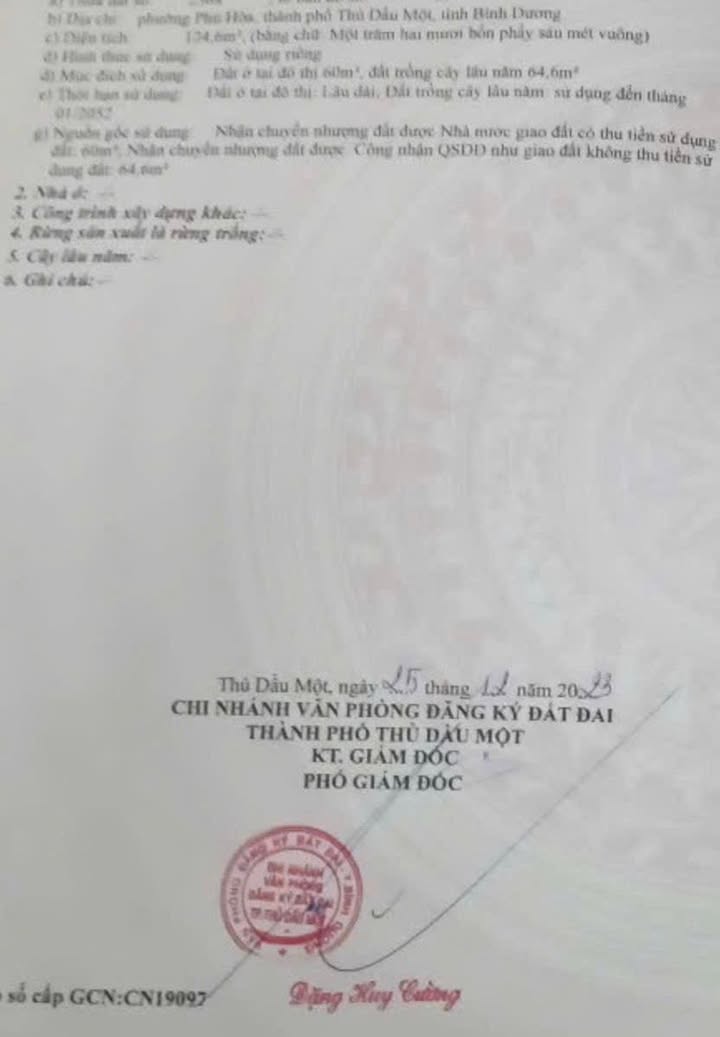 Đất thổ cư Phú Hòa 125m² giá 2 tỷ - Đường nhựa thông, gần trường học!