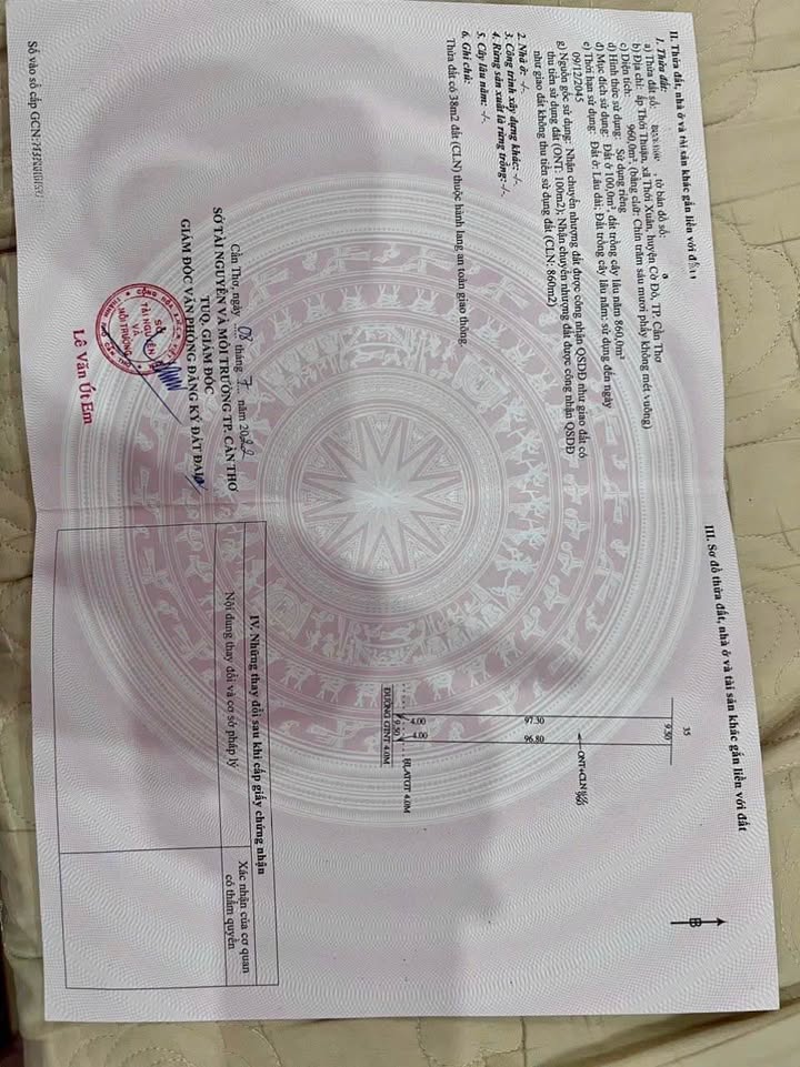 Đất thổ cư mặt tiền đường Kênh Cây Sao, Cờ Đỏ, 960m² - Cơ hội đầu tư tốt!