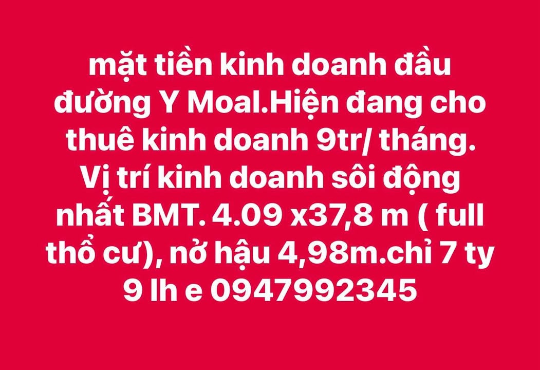 Nhà mặt tiền Y Moal, Buôn Ma Thuột 154.66m² giá 7.9 tỷ - Kinh doanh sôi động!