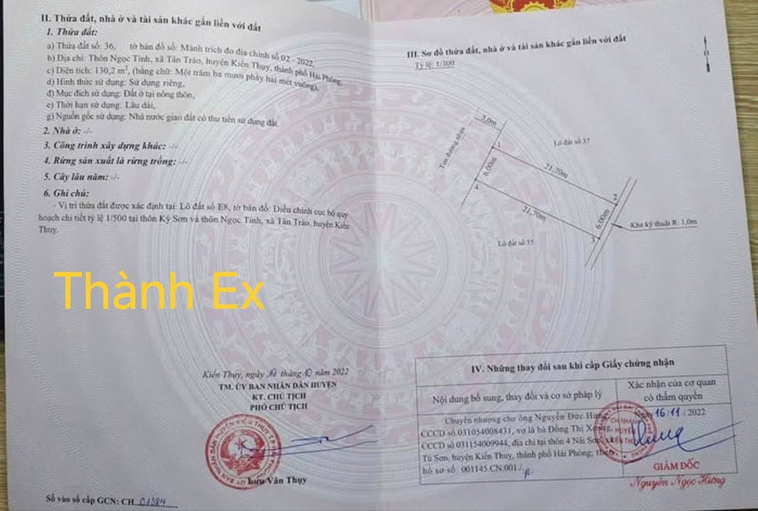 Đất nền Tân Trào, Kiến Thụy 130.2m² giá chỉ 3 tỷ - Sổ hồng chính chủ!