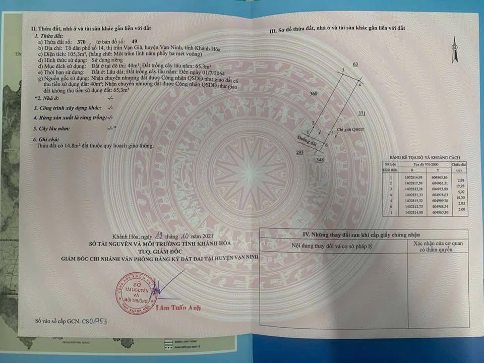 Đất thổ cư Vạn Giã 105m² giá 700 triệu - Cơ hội đầu tư tuyệt vời!