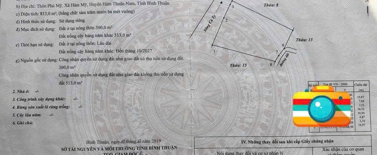 Đất thổ cư 300m² tại Hàm Mỹ, Hàm Thuận Nam giá 1.4 tỷ - View sông cực đẹp!