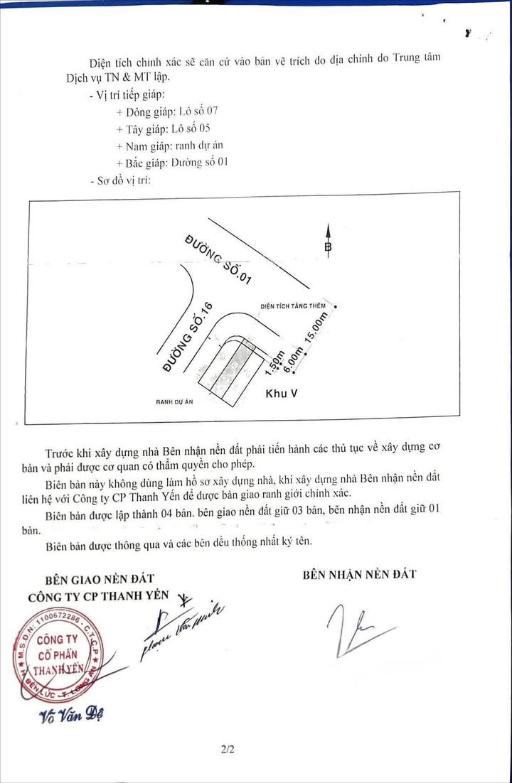 Đất nền khu dân cư Thanh Yến - Nhựt Chánh - 72m² giá 650 triệu - Vị trí đẹp, không vướng cống