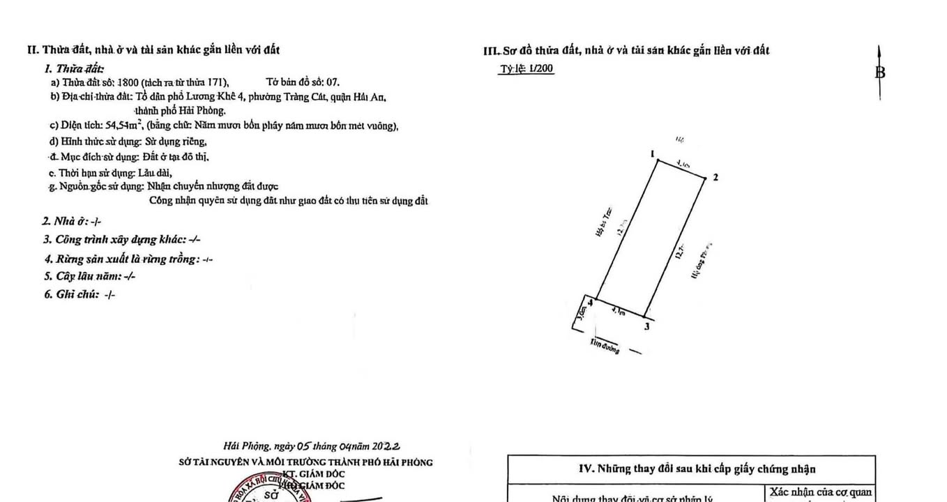Đất nền mặt ngõ 200 Cát Linh, Tràng Cát 54,54m² - Vị trí trung tâm tiện ích!!