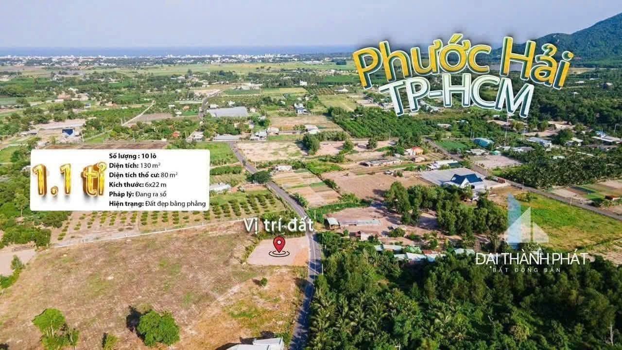 Đất nền Phước Hải 134m² giá chỉ 1.15 tỷ - Sổ đỏ chính chủ!