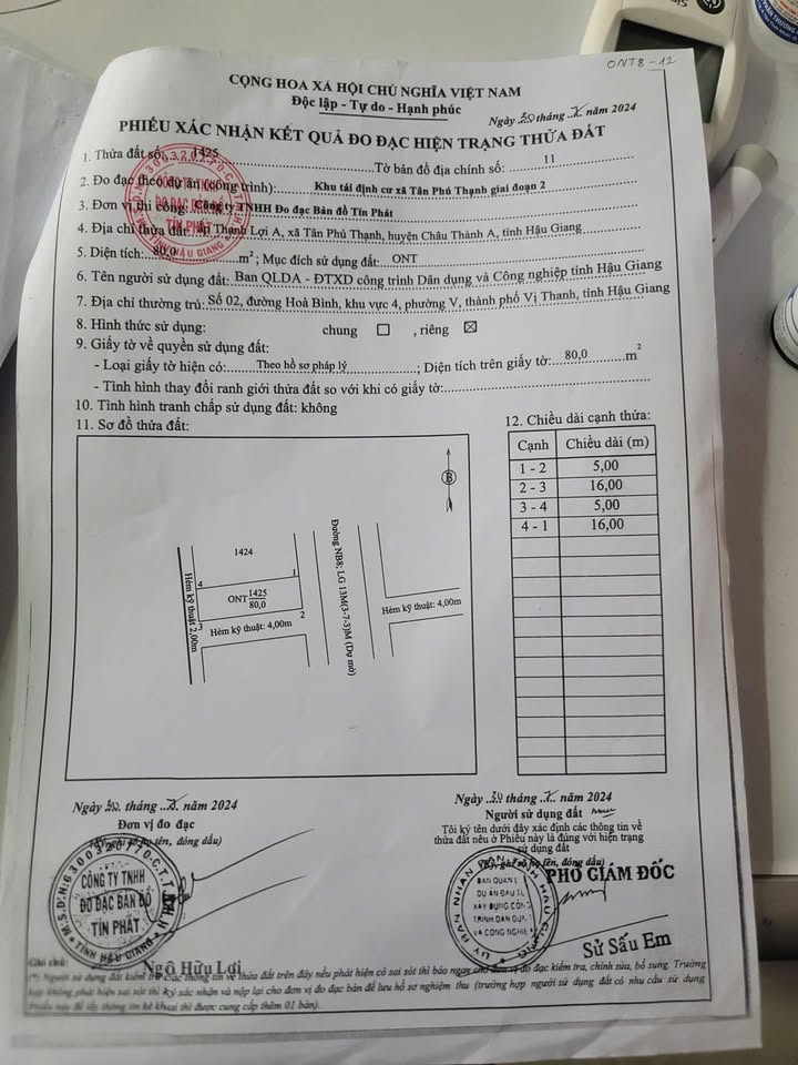 Đất nền Khu Tái Định Cư Tân Phú Thạnh 80m² giá chỉ 750 triệu - Cơ hội vàng cho đầu tư!