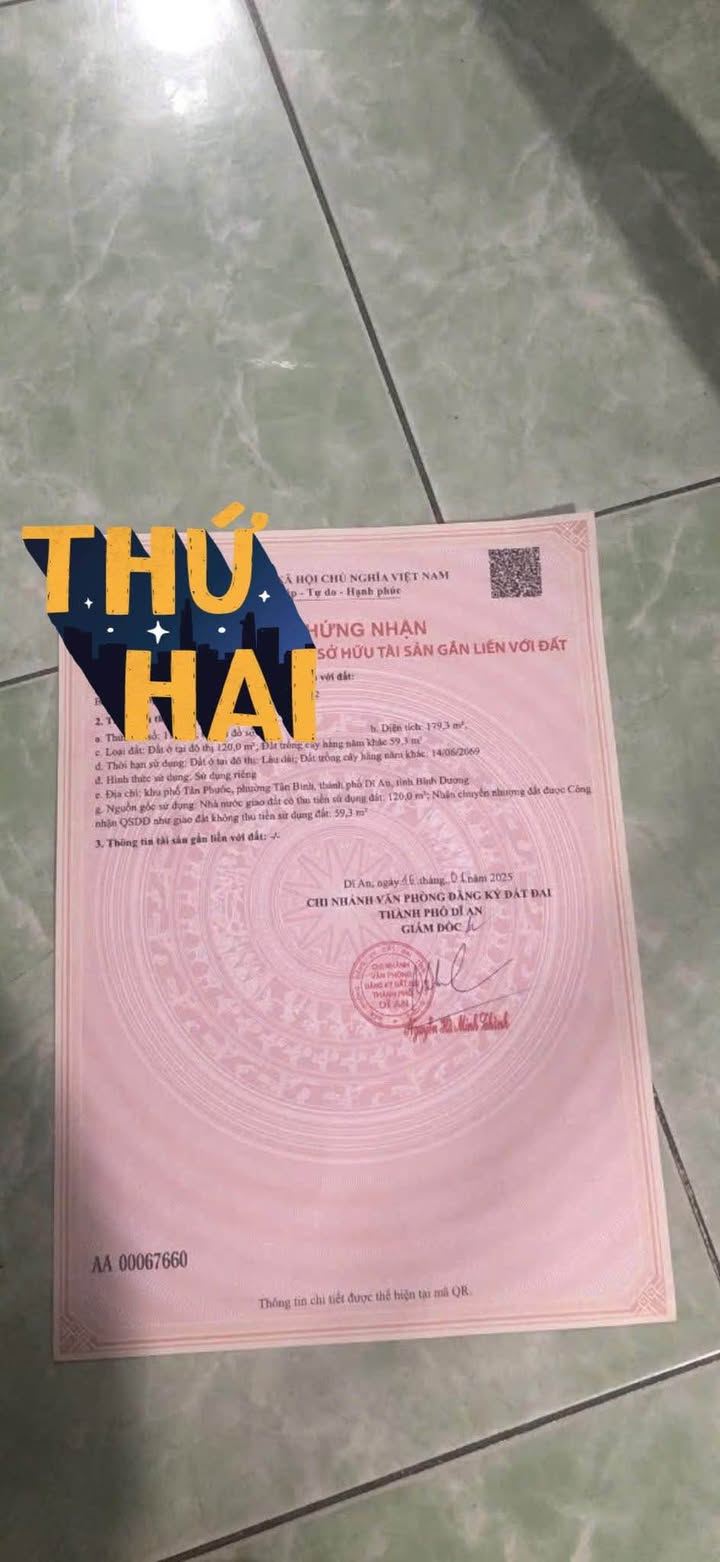 Đất thổ cư Tân Đông Hiệp, Dĩ An 180m² - Vị trí đẹp, giá thỏa thuận!