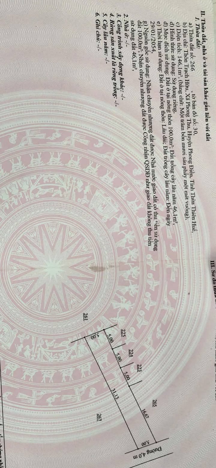 Đất thổ cư Phong Thu 146m² giá chỉ 400 triệu - Sổ hồng chính chủ!