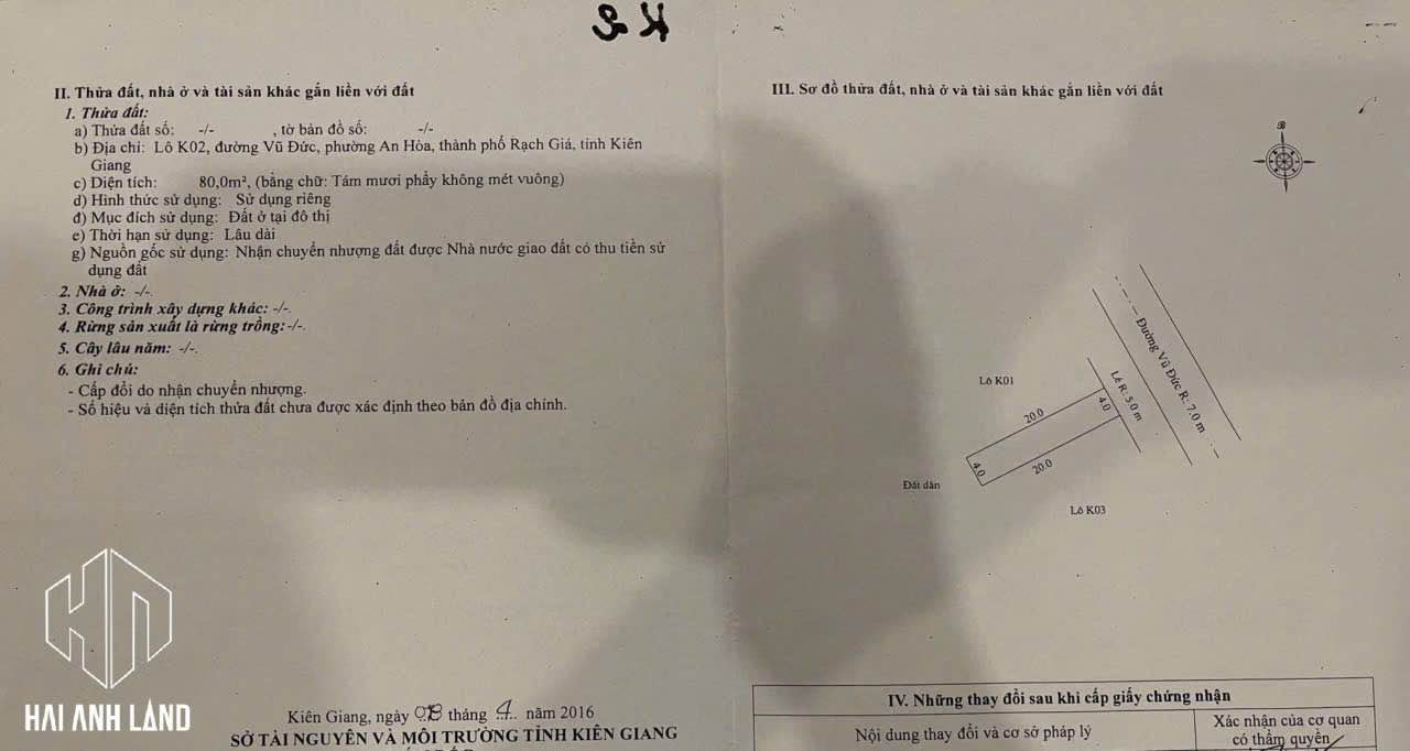 Đất nền liền kề góc đường Vũ Đức - Ngô Gia Tự, Rạch Giá 780m² giá chỉ 6 tỷ - Sổ hồng chính chủ!
