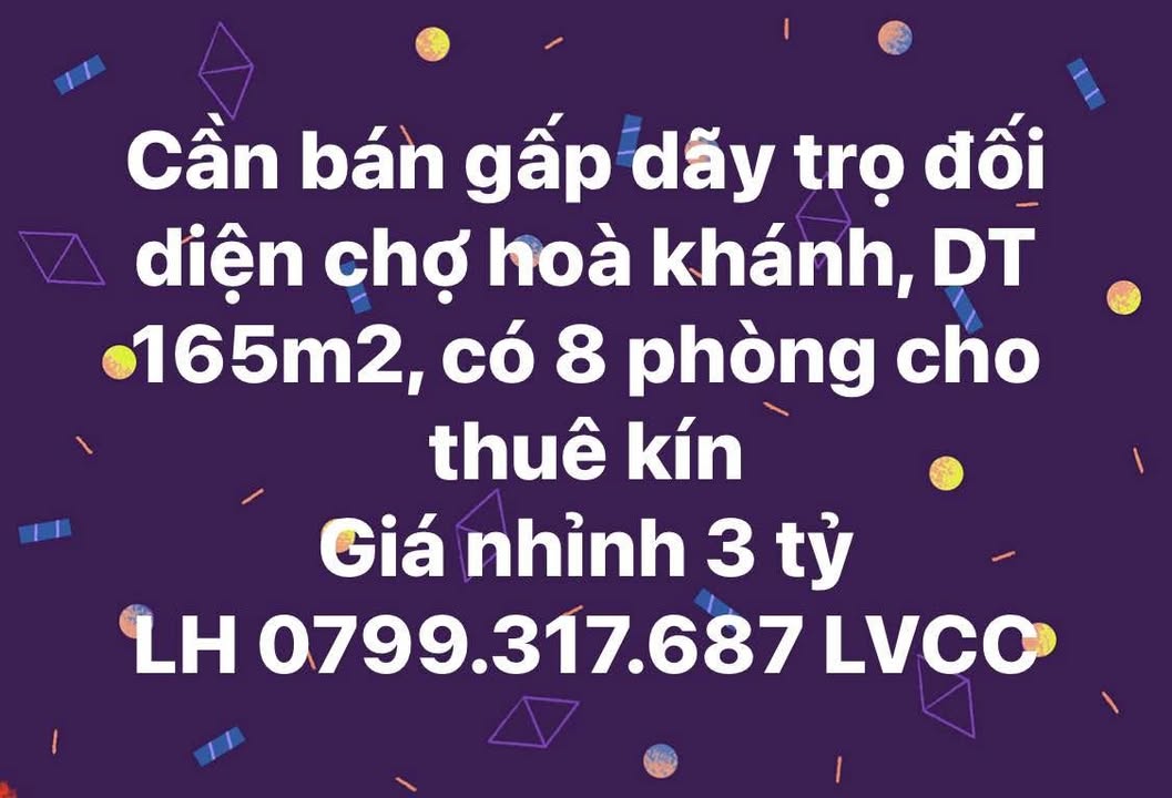 Dãy trọ Hòa Khánh Bắc 165m² giá 3 tỷ - Đầu tư sinh lời ngay!