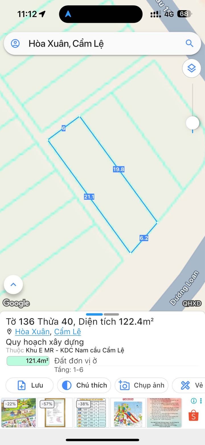 Đất nền Dương Loan, Đà Nẵng 122m² giá 6 tỷ - Cơ hội đầu tư vàng!