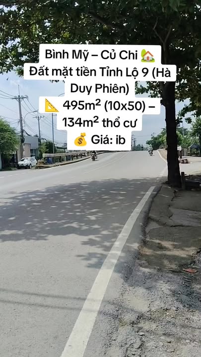 Đất mặt tiền Tỉnh Lộ 9, Bình Mỹ, Củ Chi 495m² - Vị trí đắc địa cho kinh doanh!