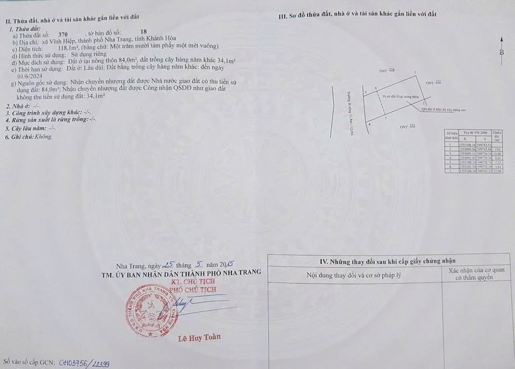 Đất Vĩnh Châu Nha Trang 118m² giá 3.54 tỷ - Đầu tư sinh lời ngay!