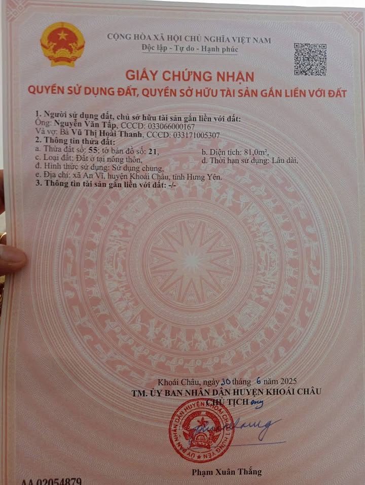 Đất thổ cư Đồng Thanh, Kim Động 65m² giá chỉ 650 triệu - Cơ hội đầu tư hấp dẫn!