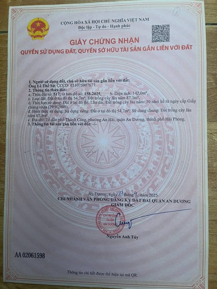 Đất nền Đặng Cương, An Dương 50m² giá 800 triệu - Cơ hội đầu tư tuyệt vời!