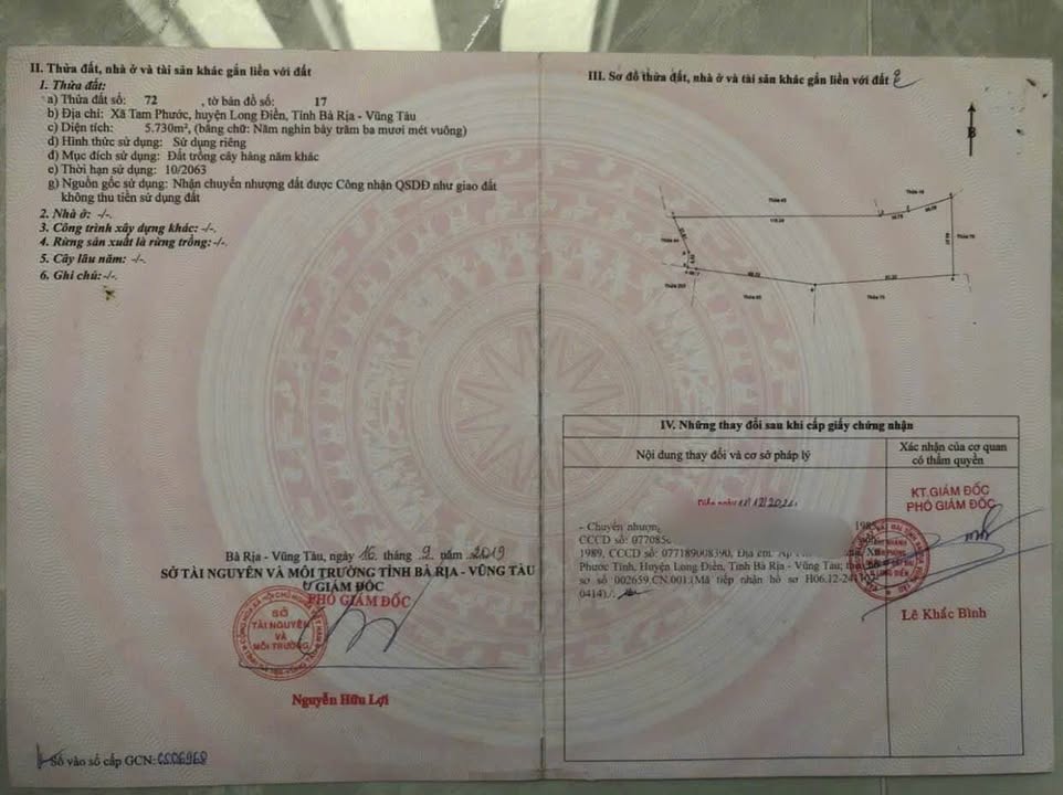 Đất nền Tam Phước Long Điền 5700m² giá 9.5 tỷ - Cơ hội đầu tư tuyệt vời!