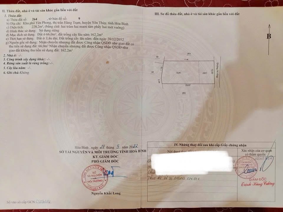 Đất nền Hàng Trạm - Yên Thủy 228m² giá 900 triệu - Mặt tiền 10m, gần trường học!