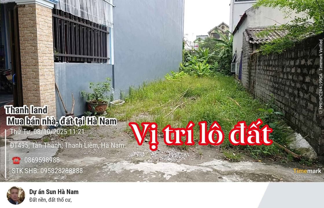 Đất nền Tân Thanh, Thanh Liêm 100m² giá 1.6 tỷ - Sổ đỏ chính chủ, đầu tư tiềm năng!
