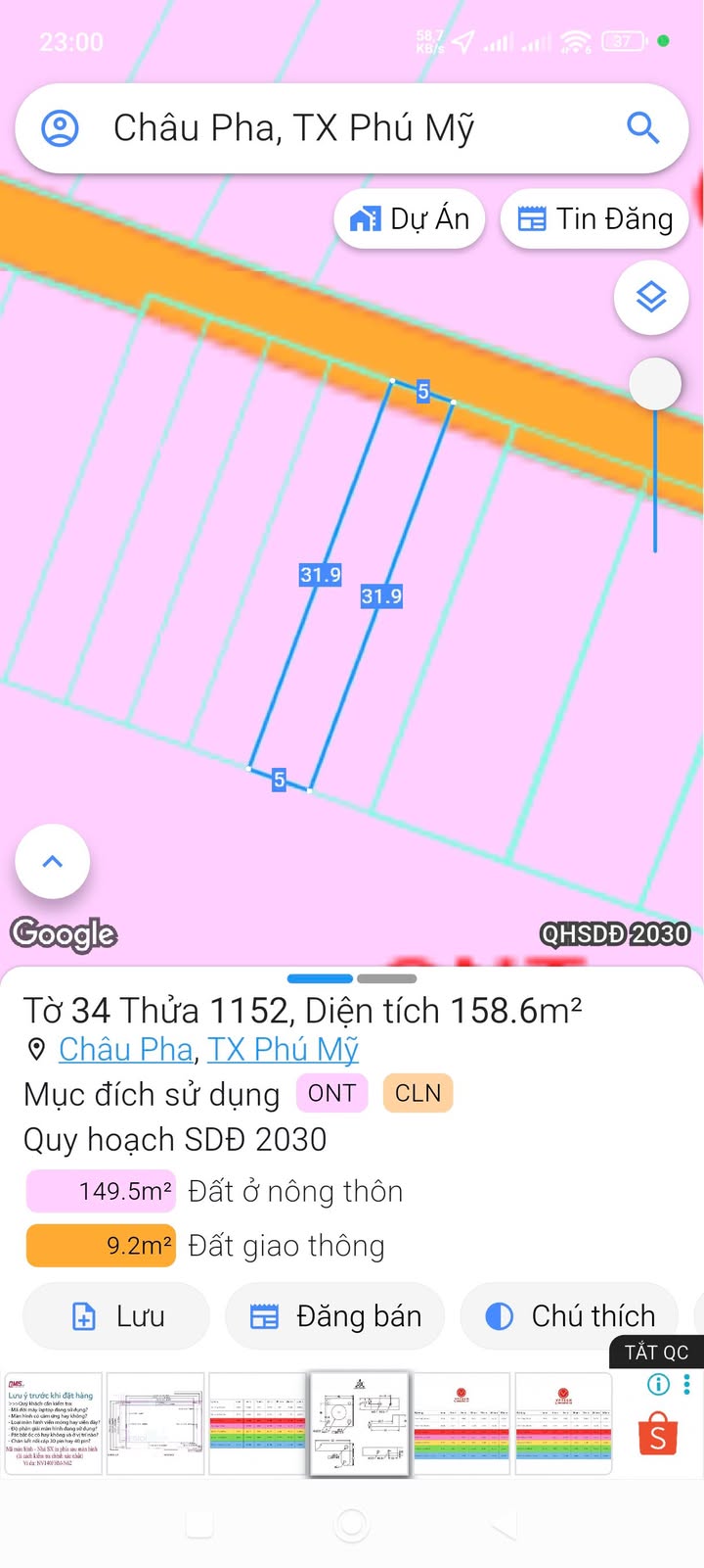 Đất nền xã Châu Pha, Phú Mỹ 160m² giá chỉ 850 triệu - Cơ hội đầu tư không thể bỏ lỡ!